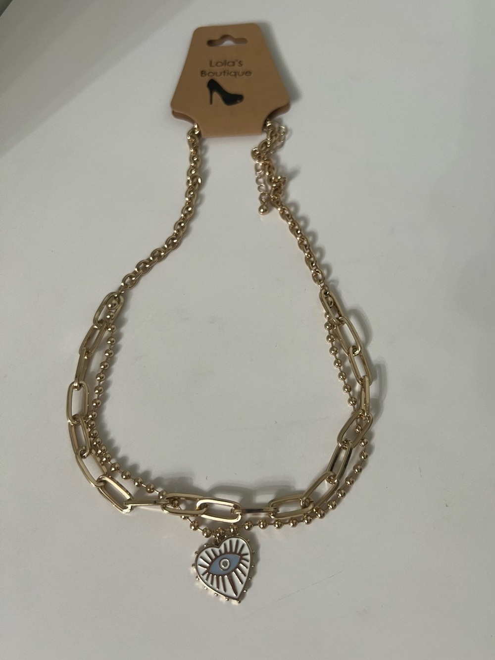 New Gold Heart Evil Eye Fashion Pendant Necklace - Women Jewelry